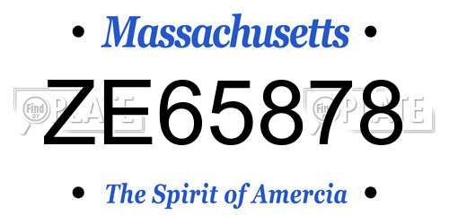 ZE65878 Massachusetts License Plate