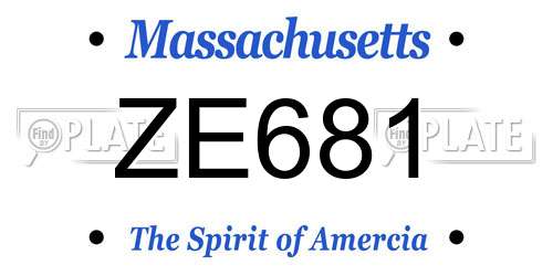 ZE681 Massachusetts License Plate