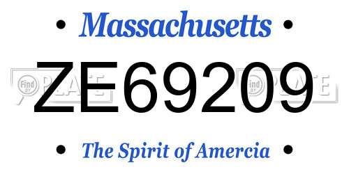 ZE69209 Massachusetts License Plate