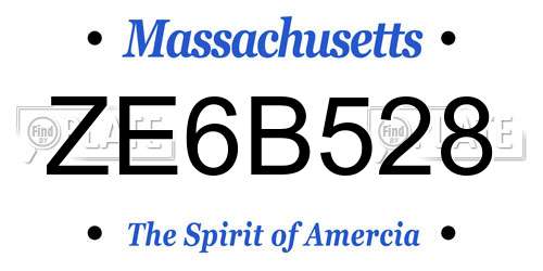 ZE6B528 Massachusetts License Plate