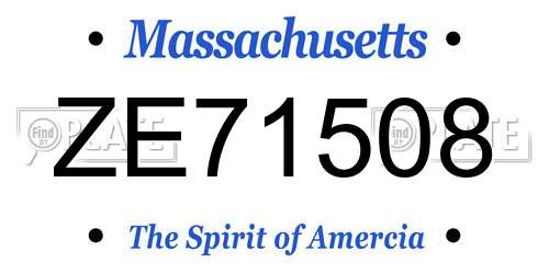 ZE71508 Massachusetts License Plate