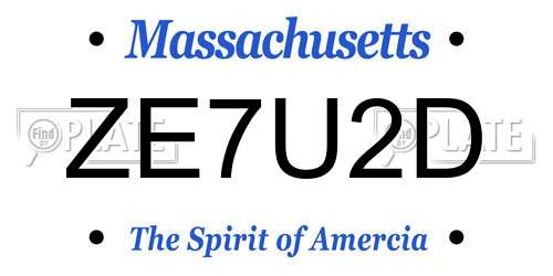 ZE7U2D Massachusetts License Plate