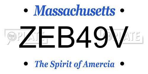 ZEB49V Massachusetts License Plate