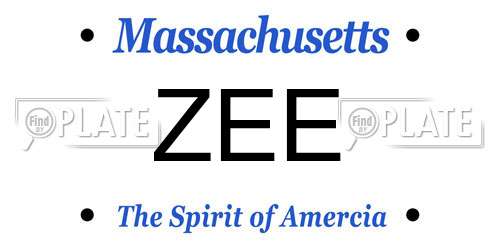 ZEE Massachusetts License Plate