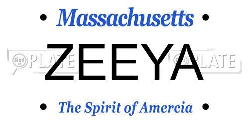 ZEEYA Massachusetts License Plate