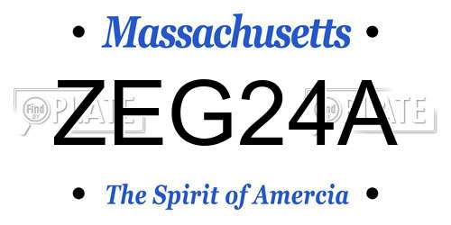 ZEG24A Massachusetts License Plate