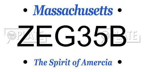 ZEG35B Massachusetts License Plate