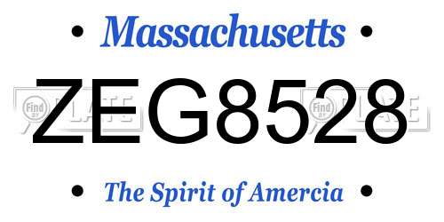 ZEG8528 Massachusetts License Plate