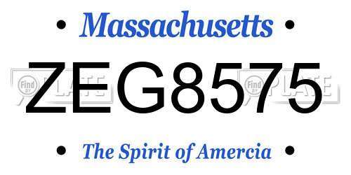 ZEG8575 Massachusetts License Plate