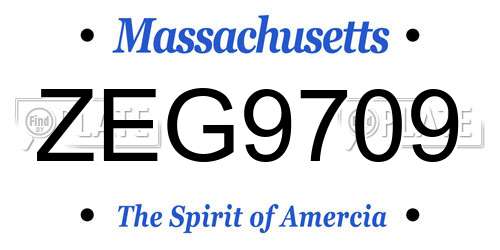 ZEG9709 Massachusetts License Plate