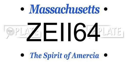 ZEII64 Massachusetts License Plate