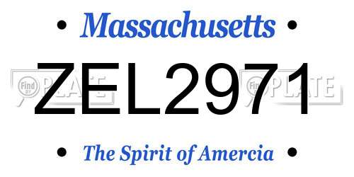 ZEL2971 Massachusetts License Plate