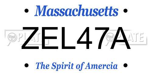 ZEL47A Massachusetts License Plate