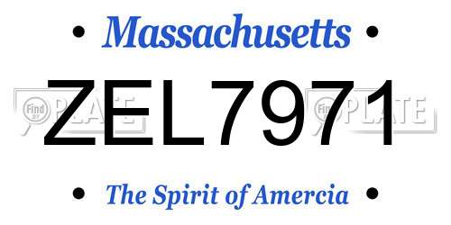 ZEL7971 Massachusetts License Plate