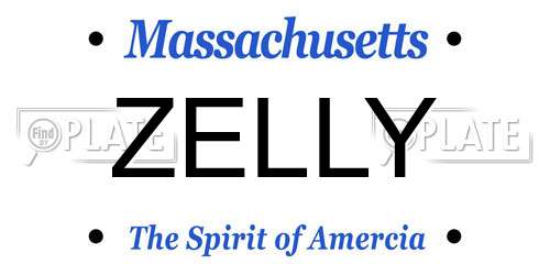 ZELLY Massachusetts License Plate