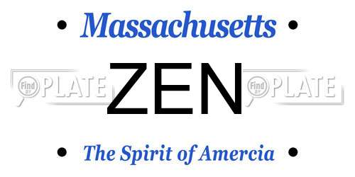 ZEN Massachusetts License Plate