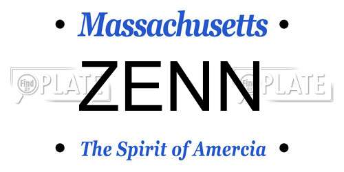 ZENN Massachusetts License Plate