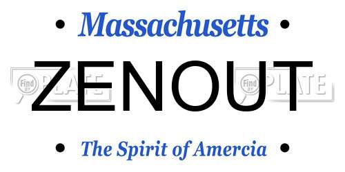 ZENOUT Massachusetts License Plate