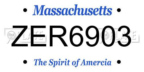 ZER6903 Massachusetts License Plate