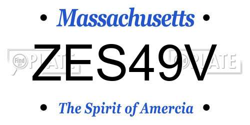 ZES49V Massachusetts License Plate