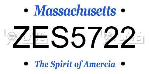 ZES5722 Massachusetts License Plate