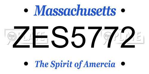 ZES5772 Massachusetts License Plate