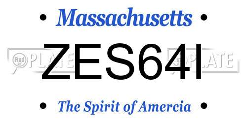 ZES64I Massachusetts License Plate