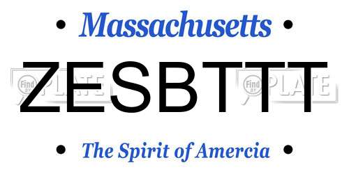 ZESBTTT Massachusetts License Plate