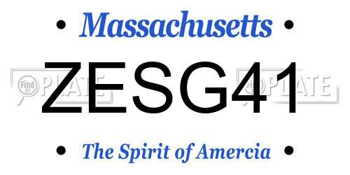ZESG41 Massachusetts License Plate