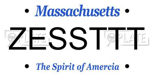 ZESSTTT Massachusetts License Plate