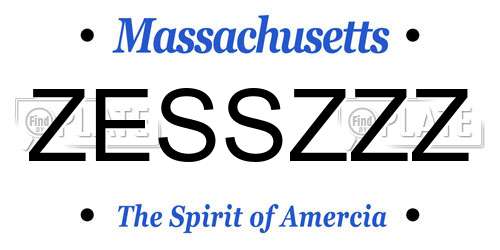 ZESSZZZ Massachusetts License Plate
