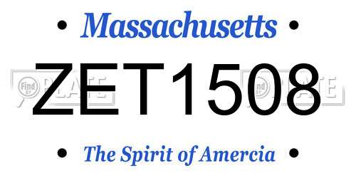 ZET1508 Massachusetts License Plate