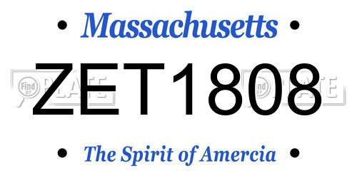 ZET1808 Massachusetts License Plate