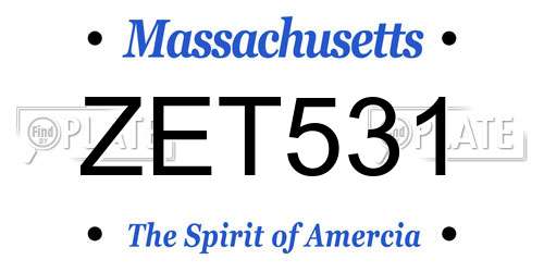 ZET531 Massachusetts License Plate
