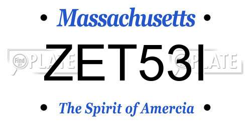 ZET53I Massachusetts License Plate