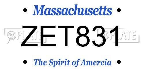 ZET831 Massachusetts License Plate