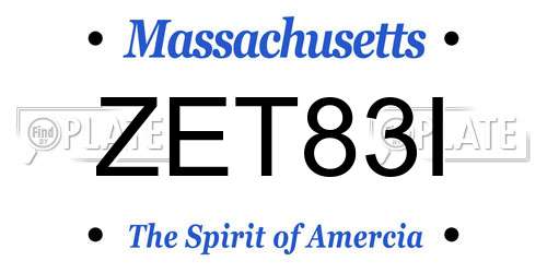 ZET83I Massachusetts License Plate