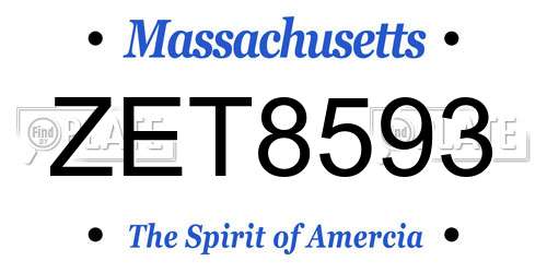 ZET8593 Massachusetts License Plate