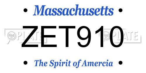 ZET910 Massachusetts License Plate
