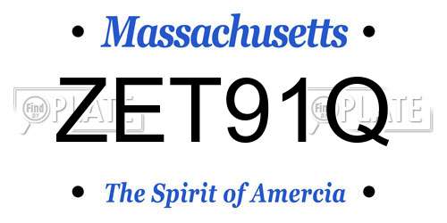 ZET91Q Massachusetts License Plate
