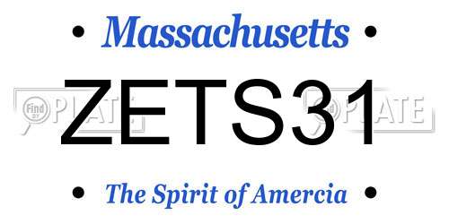 ZETS31 Massachusetts License Plate