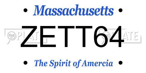 ZETT64 Massachusetts License Plate
