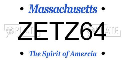 ZETZ64 Massachusetts License Plate