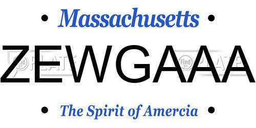 ZEWGAAA Massachusetts License Plate