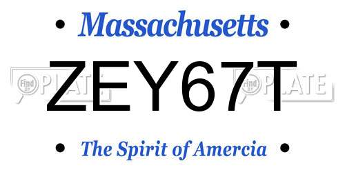 ZEY67T Massachusetts License Plate