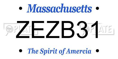 ZEZB31 Massachusetts License Plate