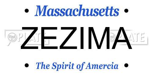 ZEZIMA Massachusetts License Plate