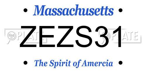 ZEZS31 Massachusetts License Plate