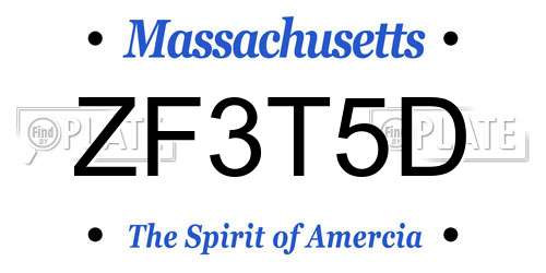 ZF3T5D Massachusetts License Plate