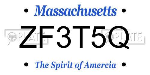 ZF3T5Q Massachusetts License Plate